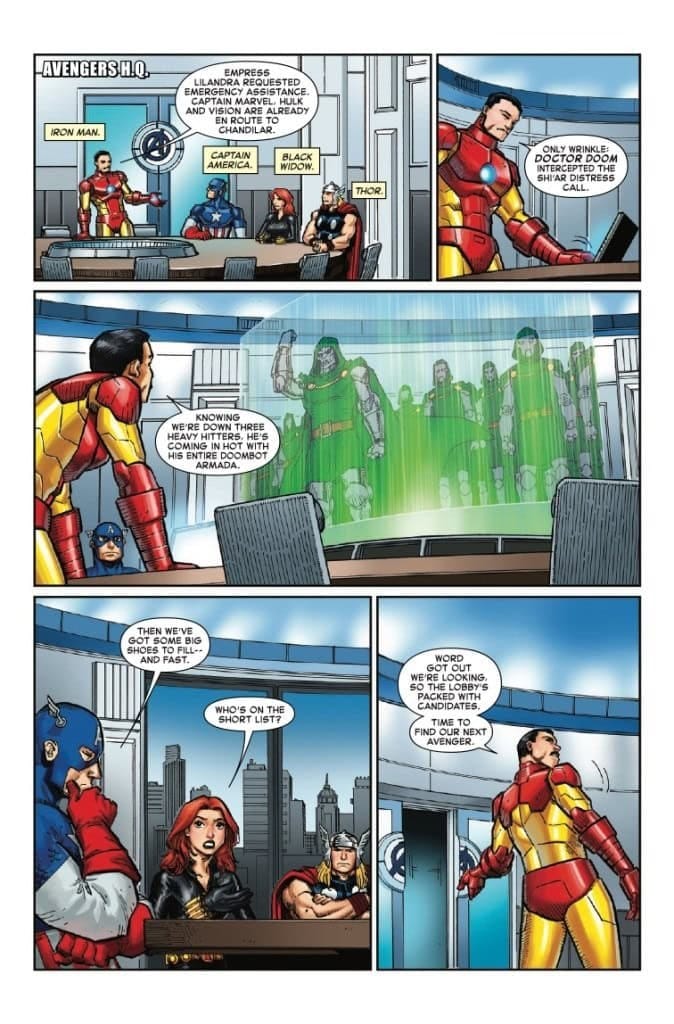 Preview page from The Muppets Take the Marvel Universe #1 showing Iron Man, Captain America and Black Widow