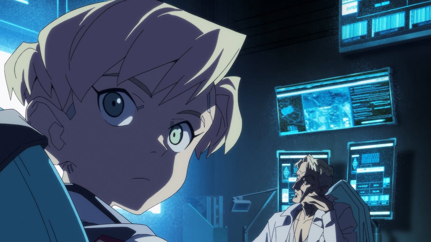 Roman, the new protagonist of Cyberpunk: Edgerunners 2, in a monitoring room in Night City