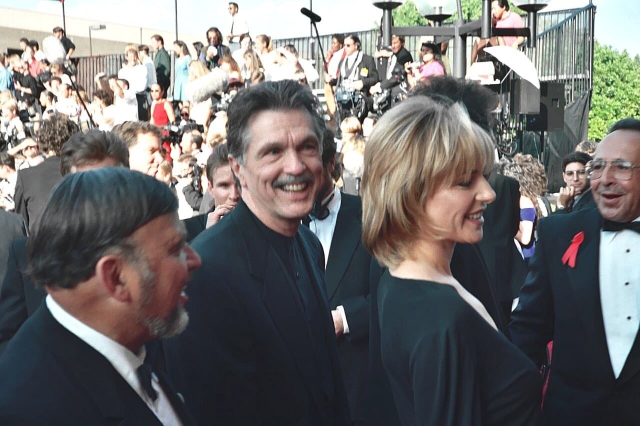 Tom Skerritt smiling on the red carpet at the Emmy Awards in September 1994, surrounded by guests and photographers