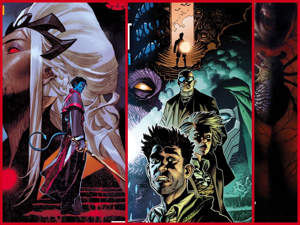 Covers for Midnight X-Men, Midnight Fantastic Four and Midnight Spider-Man