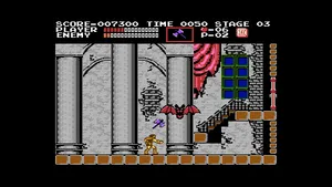 Simon Belmont faces the giant vampire bat in Stage 3 of the original Castlevania