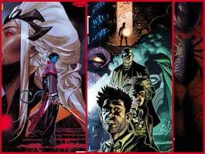 Covers for Midnight X-Men, Midnight Fantastic Four and Midnight Spider-Man