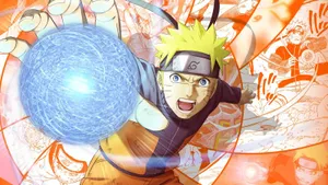 Project Rasengan key art of Naruto Uzumaki charging a Rasengan